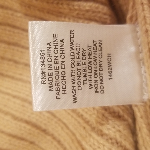 Wayf Leland Long Sleeve Tie Back Short Sheath Sweater Dress size XS camel color - Picture 14 of 14